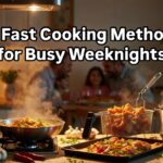 10 Fast Cooking Methods for Busy Weeknights banner showing wok, air fryer, pressure cooker and sheet pan meals