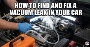 Mechanic performing a smoke test to show how to find and fix a vacuum leak in your car.