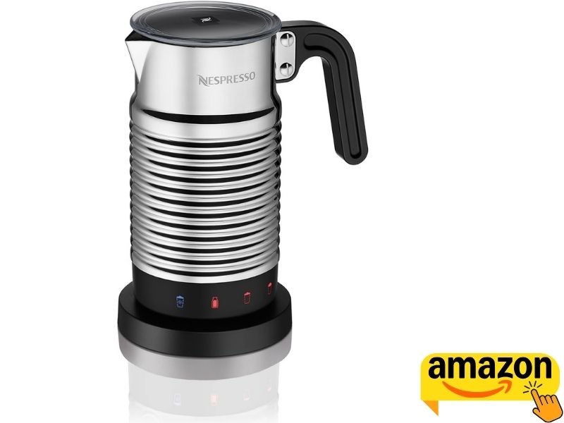 Nespresso Aeroccino4 electric milk frother with stainless steel body