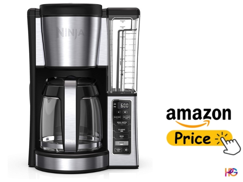 Ninja CE251 programmable drip coffee maker with a clear removable water reservoir and Amazon price button.