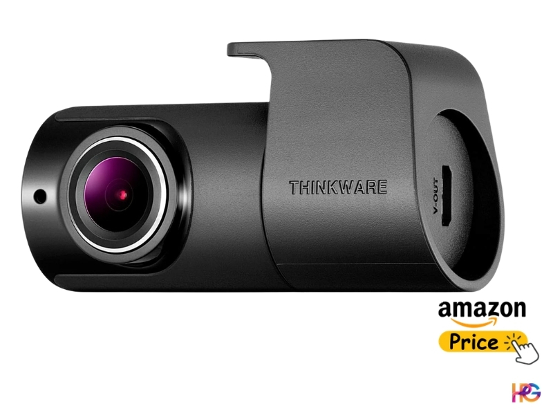 Thinkware F200 Pro front dash cam unit featuring a black cylindrical body with a clear lens and a discreet "THINKWARE" brand logo.