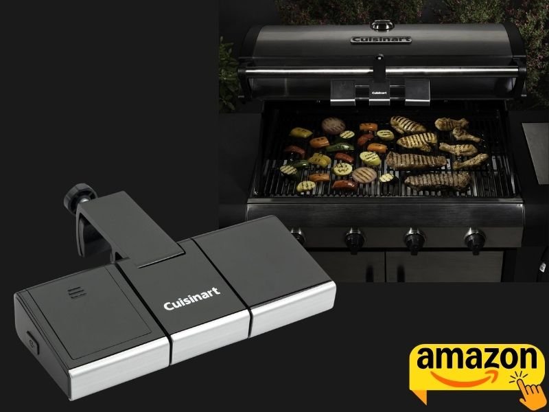 Cuisinart Grilluminate LED Light mounted on a barbecue grill.